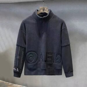 American-style Zipper Pocket Tactical Fleece Sweater Men’s Hooded Thickened Thermal – W85 Gray, L