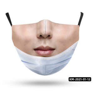 Strange Face Mask Parody Simulation Printing Adult – A