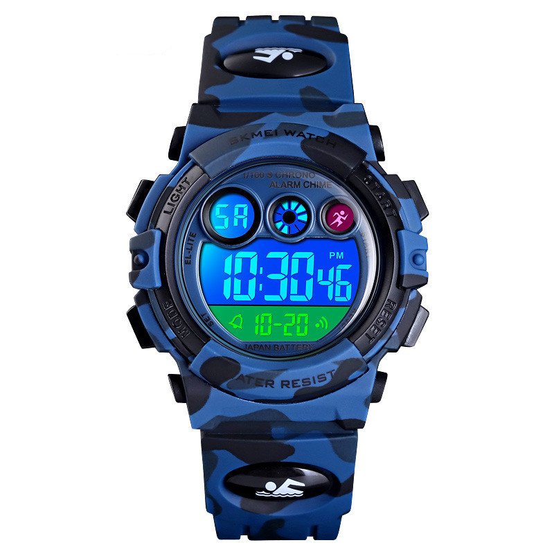 LED Lights Camouflage Military Waterproof Electronic Children's Watch - Image 3