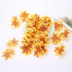 Simulation Leaf Perilla Maple Decoration Diy Scrapbook Shooting Props – 8style, 50PCS
