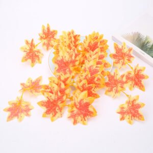 Simulation Leaf Perilla Maple Decoration Diy Scrapbook Shooting Props – 6style, 50PCS