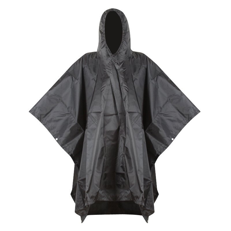 Camouflage Raincoat Three-in-one Mountaineering Multifunctional PU Waterproof Canopy And Floor Mat Raincoat - Image 4