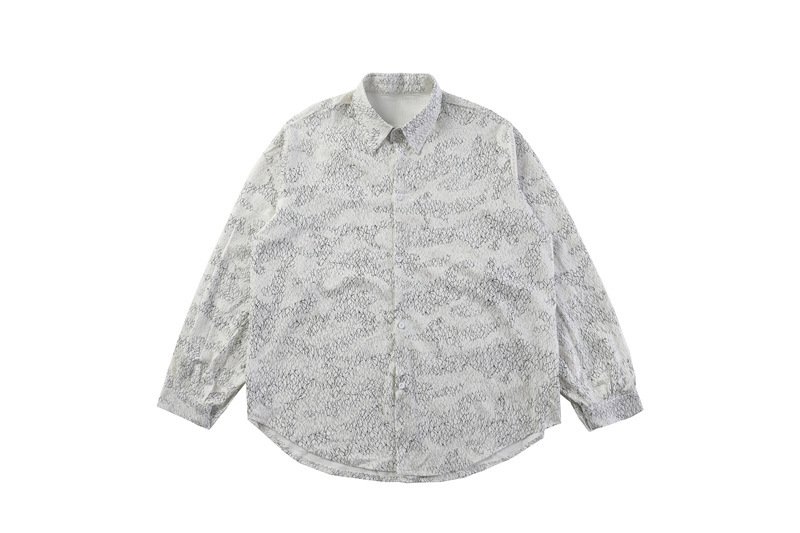 Fashionable Trendy Camouflage Bright Silk Jacquard Casual Shirt For Men - Image 3