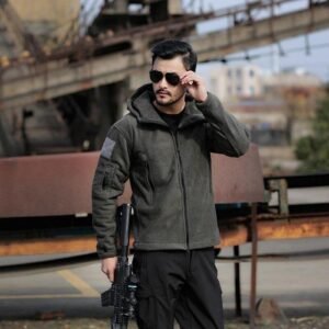 Outdoor tactical Warm Fleece Jacket – Grey, XXL
