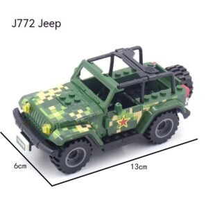 Puzzle Assembled Building Block Toys – J772 Green Jeep Bag