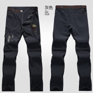 Two Detachable Shorts Summer Quick-Drying Stretch Hiking Pants – Grey, S