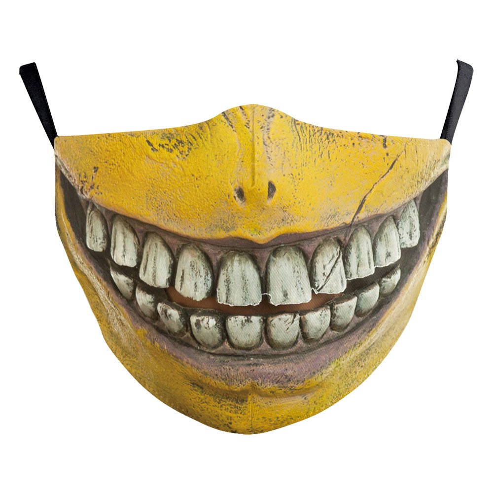 Halloween Digital Printing Funny Horror Face Double Layer Dust Mask - Image 7