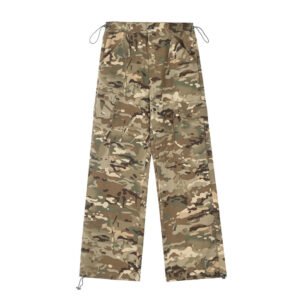 Men’s Multi-pocket Drawstring Camouflage Workwear Straight-leg Trousers
