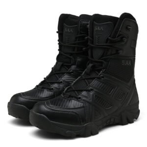Big Size Outdoor Mountaineering Training Combat Boots Man – Black, 40