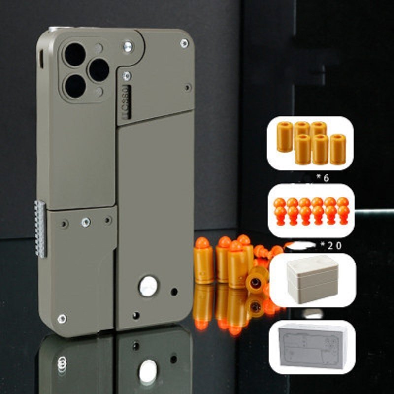 Harmless Folding Pistol Bullet Automatic Shell Throwing Toy Creative Soft Mobile Phone Appearance Gun Outdoor Interactive Kid Gift - Image 5