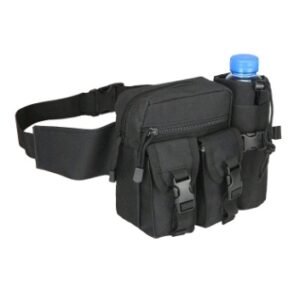 Running sports pockets field function package outdoor small waterproof bag tactical kettle pockets – Black