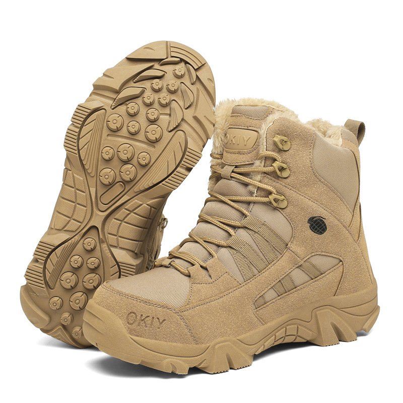Men's Export Winter Camping Combat Military Fleece-lined Warm Snow Outdoor Climbing Boots Training Shoes - Image 4