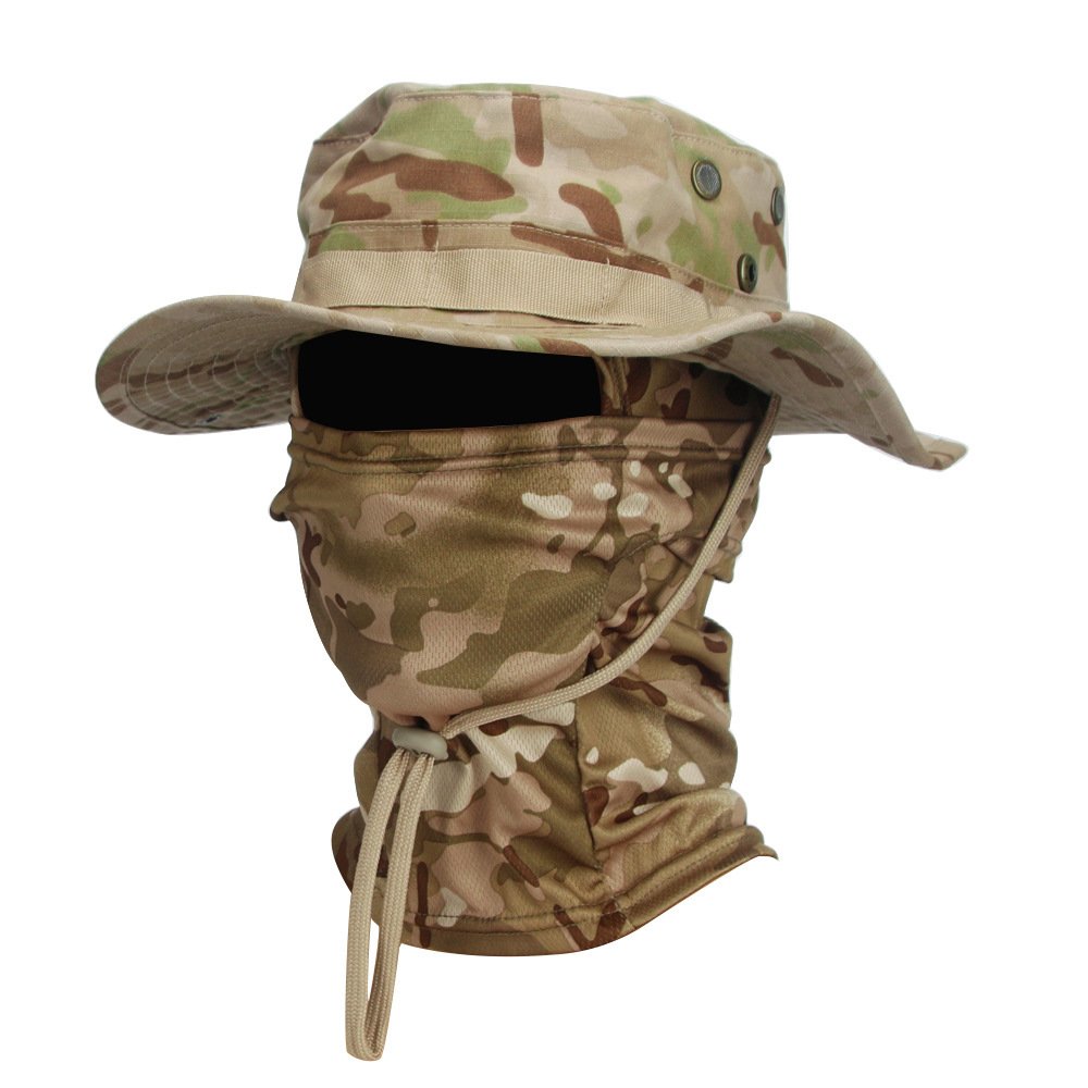 Camouflage Boonie Hat Army Summer Breathable Sun-proof Army Fans Rounded Hat - Image 4