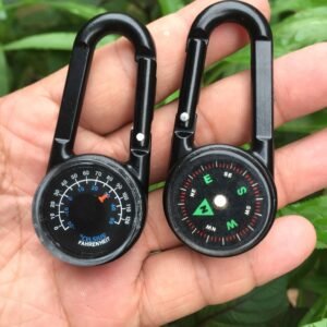 Outdoor Camping Double-sided Climbing Button Carabiner ”needle With Thermometer