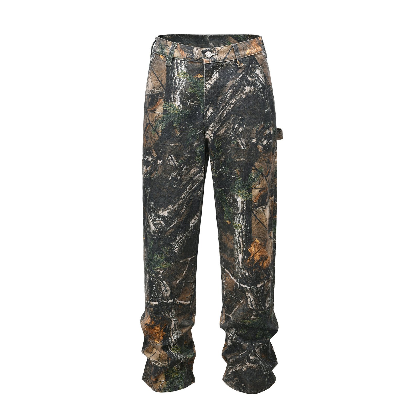 American Retro Safari Jacket Dead Leaf Camouflage Distressed Street Tactics Full Printed Branch Pants - Image 7