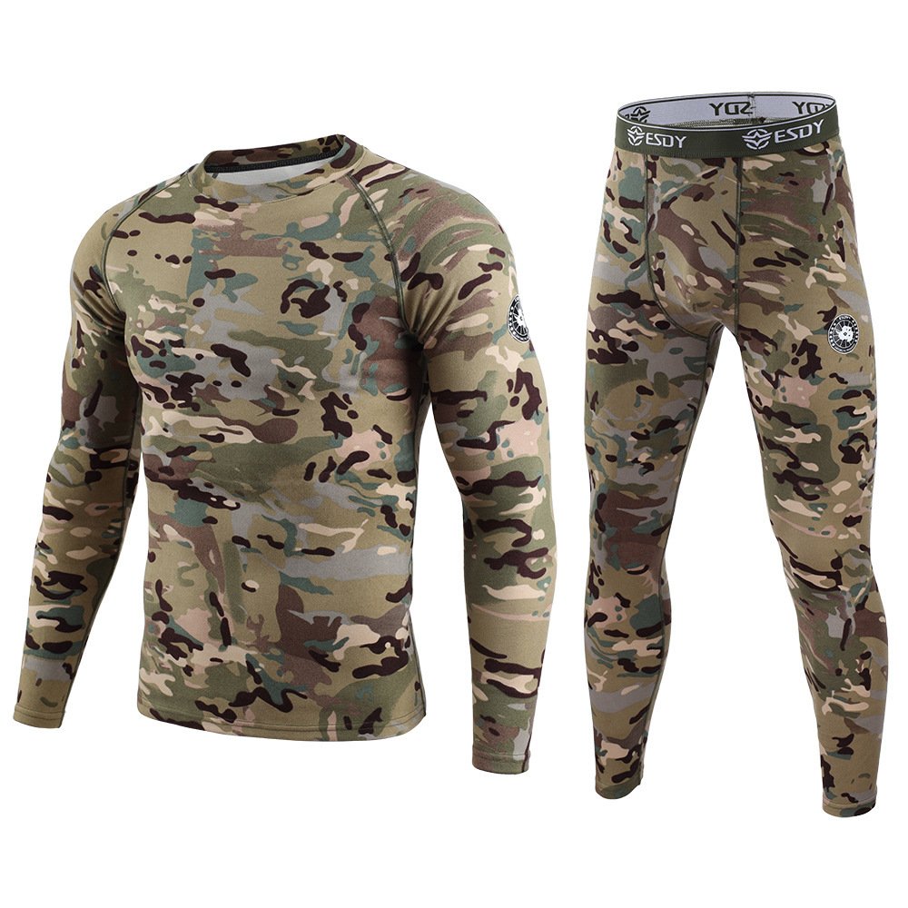 ESDY Men's Exercise Camouflage Dralon Thermal Underwear Suit - Image 3