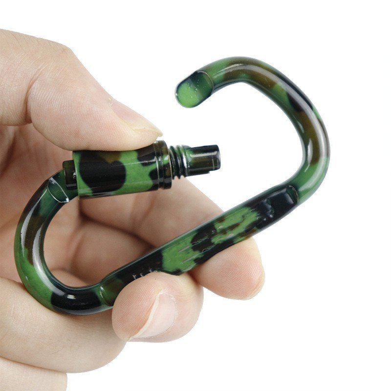 Type D Camo Spray Painted Long Nut Mountaineering Buckle Tactical Hanging Buckle - Image 2