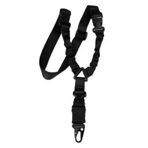 Single Point Tactical Strap Real CS Tactical Harpoon Line Military Fans Outdoor Crossbody Safety Rope – Black
