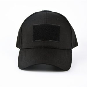 Baseball Cap Casual Cap Outdoor Military Fan Combat Cap Velcro Cap – Black
