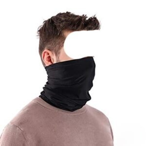 Turban face mask sun protection face towel riding mask – Black
