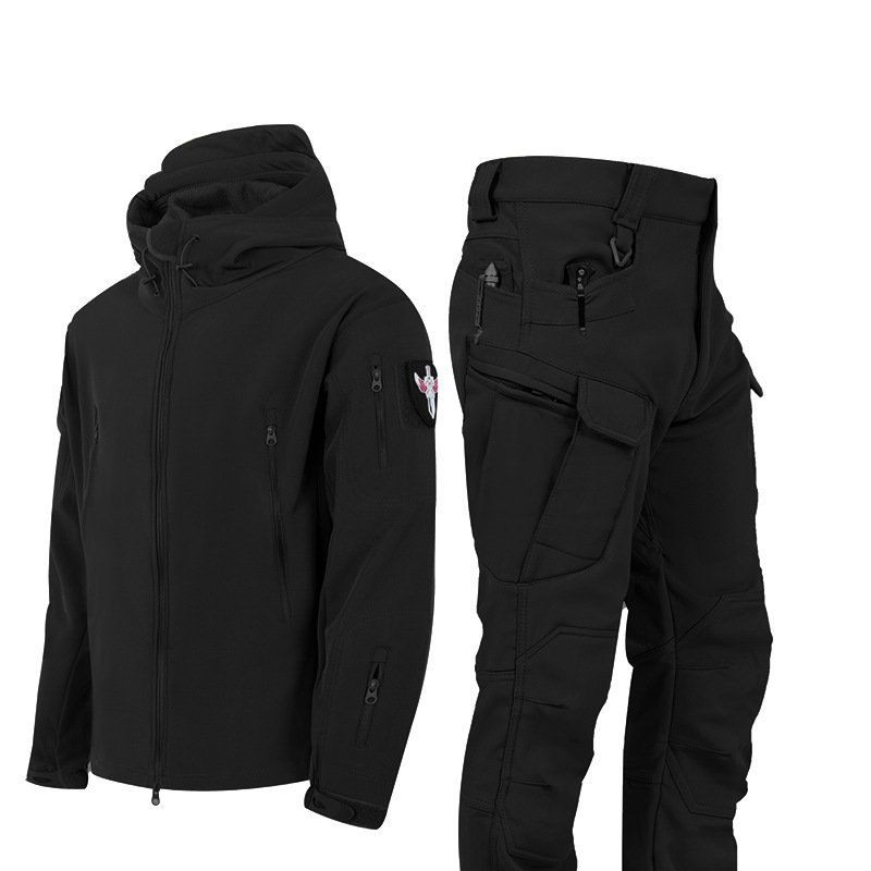 Ruins Russian Camouflage Shark Skin Shell Jacket Suit Fleece-lined Waterproof Tactical Suit - Image 3