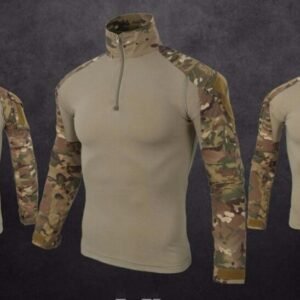 Army Tactical Military Uniform Airsoft Camouflage War Proven Shirt Fast Attack Long Sleeve Shirt War Strike – Dessert Army, XL