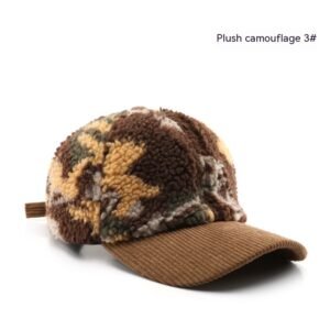 Autumn Winter Assorted Colors Plush Camouflage Outdoor Keep Warm Baseball Cap – Plush Camouflage 3