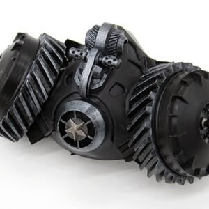 Steampunk gas mask face – Silver black