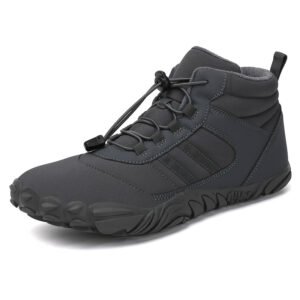 Anti Slip, Wear-resistant, And Warm High Top Hiking Shoes – Gray, 36