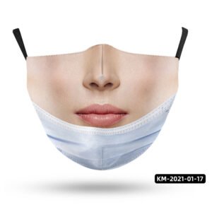 Strange Face Mask Parody Simulation Printing Adult – N