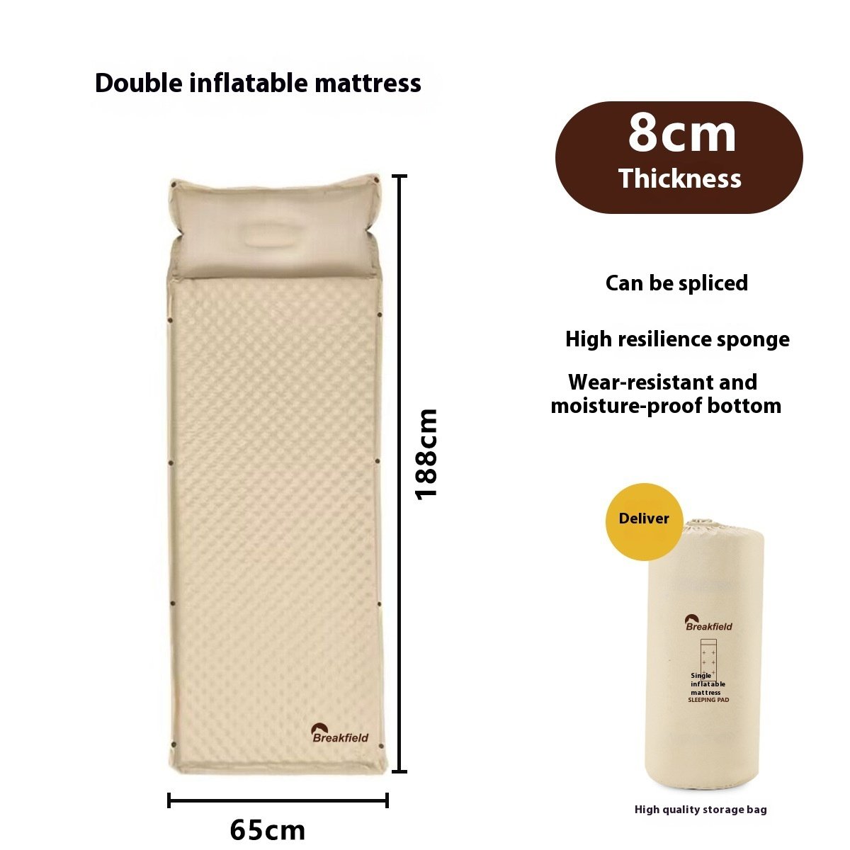 Outdoor Camping Tent Floatation Bed Splicing Camping Airbed - Image 7