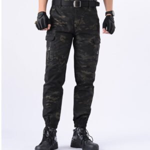 Camouflage Tactical Pants Lattice Fanshui 65 35 Plaid Tactical Pants Drawstring Feet