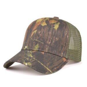 Summer Camp Outdoor Cotton Camouflage Baseball Hat – Breathable Grass Camo, adjustable