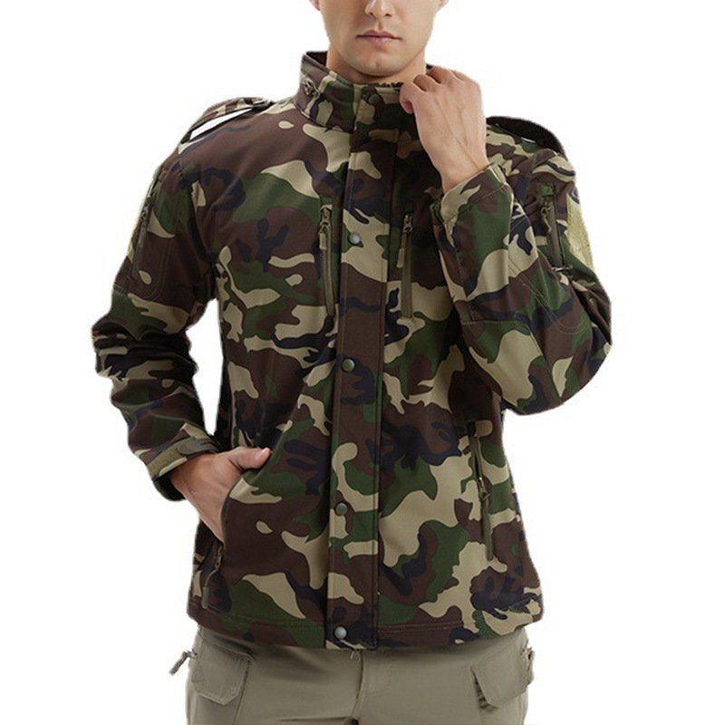 Men's Fleece Jacket Camouflage Waterproof Soft Shell Jacket - Image 6