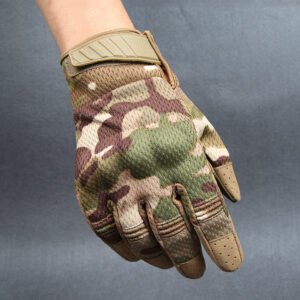 All-finger Tactical Gloves Men’s Autumn Touch Screen Non-slip – Deep camouflage, M