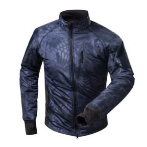 Outdoor waterproof camouflage stormsuit Plush super light warm clothing – Black mang, S