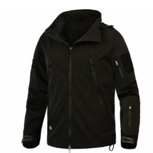 Autumn Men’s Jacket Coat Military Clothing Tactical Outwear US Army Breathable Nylon Light Windbreaker – Black, L