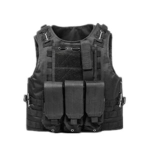 Amphibious Tactical Vest Vest MOLLE Camouflage Multifunction Lightweight Combat Vest CS Chicken Eating Tactical Equipment – Black, Average Size