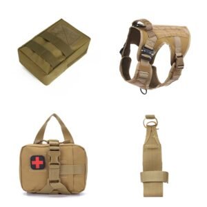 Tactical Dog Clothes Quick Disassembly Dog Vest Outdoor Pet Training Clothes – Mud color set A, M