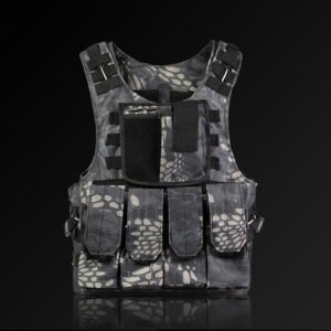 Security Training Vest Field Protective Equipment Is Scratch-resistant And Wear-resistant – Black python pattern, One size