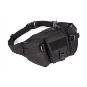 Army fan bag outdoor big waist bag riding bag – Black