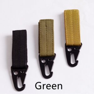 Outdoor Tactical Nylon Belt Multifunctional Carabiner – Army Green