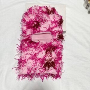 Balaclava Men’s And Women’s Knitted Camouflage Headgear Personality Fashion Wool Hat – Pink Camo, 56 59cm