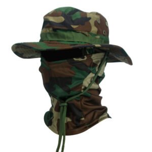 Camouflage Boonie Hat Army Summer Breathable Sun-proof Army Fans Rounded Hat – Jungle Camouflage, Round Cap Suit
