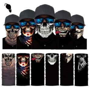 Skull Half Face Series Magic Headband Seamless Protective Warm Scarf Outdoor Equipment Mask