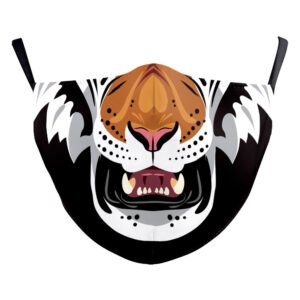 Wansheng Digital Printing Face Animal Tiger Ear Hanging Double-layer Mask – B178 1356, Adult Average Size