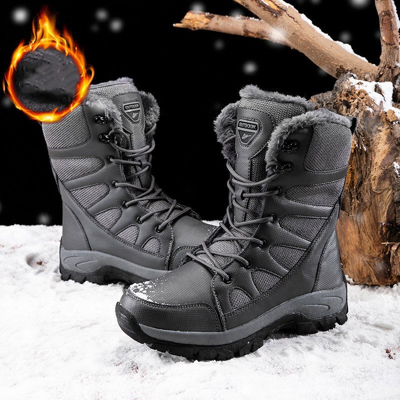 Winter Plus Velvet Army Boots Men's Warm Snow Boots High Top Cotton Shoes Men - Image 4