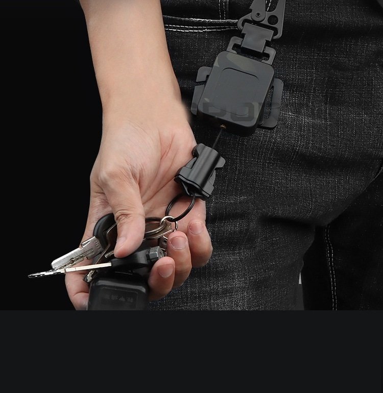 Nylon Rope Elastic Keychain Waist Hanging MOLLE Lightweight Anti-lost Anti-theft Convenient Quick Olecranon Buckle - Image 9