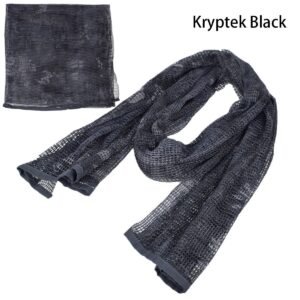 Breathable camouflage outdoor men’s and women’s scarves – Black Python Pattern, Average Size