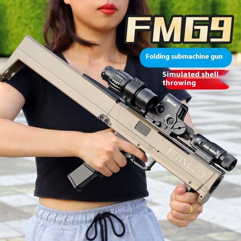 Fmg9 Folding Submachine Gun Manual Throwing Shell Soft Bullet Children Toy Gun - Image 3